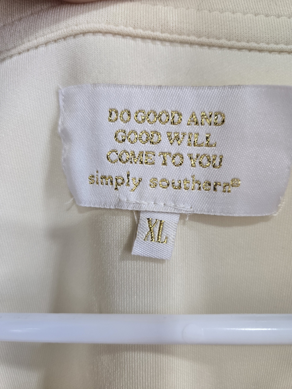 Simply Southern Cream Half-Zip Sleeveless Top - Picture 4 of 5